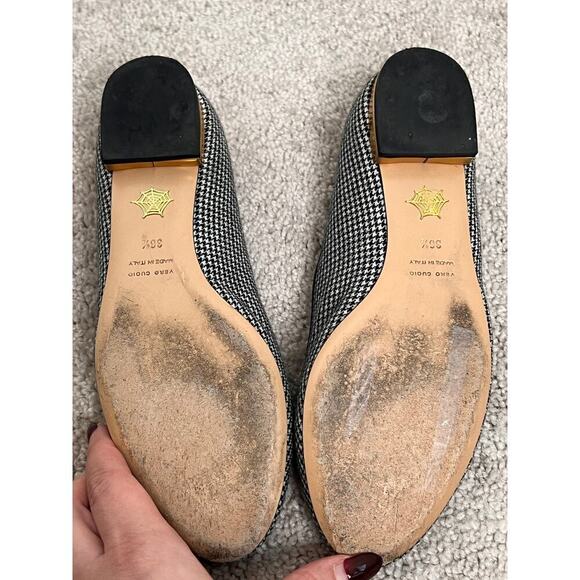 Charlotte Olympia Houndstooth Slip On Kitty Loafer Flats Black/White Womens 36.5 - Picture 10 of 11